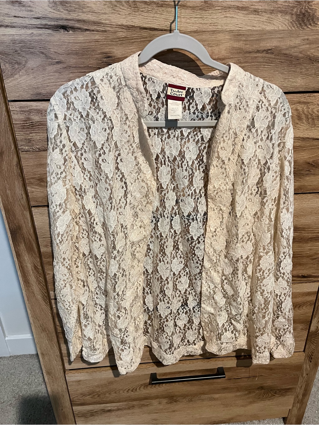Tudor Court Lace Top In Cream Vintage